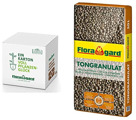Floragard Zitrus- und Mediterranpflanzenerde in der Box, b, 60 Liter & Blähton Tongranulat zur Drainage - Hydrokultursubstrat - für Pflanzkästen, Kübel oder Töpfe - 50 L