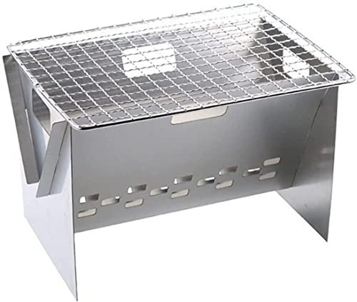 TEmkin Gasgrill 2 Stück Outdoor-Klappgrill aus Edelstahl, Kleiner tragbarer Holzofen, Grill, Camping-Picknick-Werkzeuge.