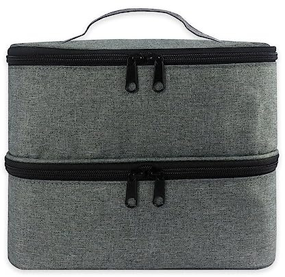 SANON Organisateur De Vernis à Ongles,Double Couche,Trousse de Maquillage Portabl,Sac Cosmétique de Voyage Vanity Case pour 40 Bouteilles de 15 ML,Sac de Transport pour Accessoires d'ongles et