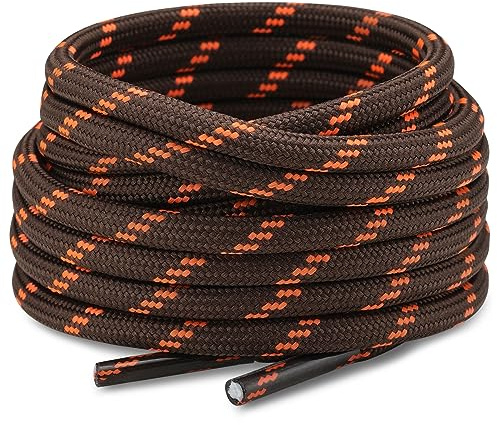 Stepace Rund Schnürsenkel 2 Paar Reißfest Schuhbänder für Wanderschuhe | Robuste Schuhbänder, Punkt- oder Streifenstruktur, 4–4,5 mm Durchmesser, 70–180 cm Länge für Trekkingschuhe und Arbeitsschuhe