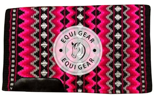 EQUIGEAR Western Ranch Horse Satteldecke aus neuseeländischer Wolle, Western-Design, handgefertigte Satteldecke, Wollpolster, Sensor Flex (Anpassung möglich), WQ98 (34x34)