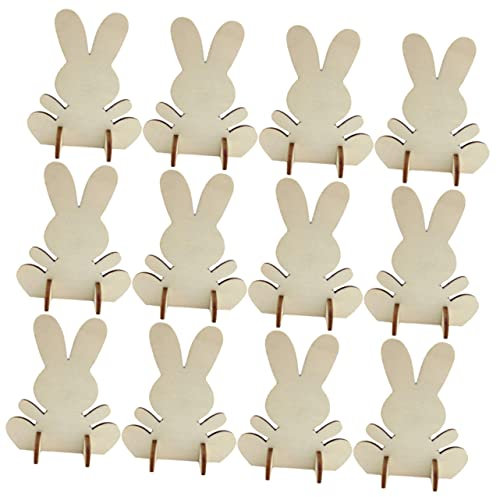 ibasenice 12stücke Holz Hasen Ausschnitte Diy Dekorationen Kaninchen Ornamente Aus Holz Zum Selbermachen Frühlingsparty Zubehör