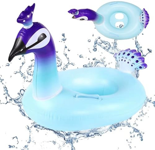Capgoost Baby Schwimmring, Aufblasbare Schwimmen Float, Schwimmreifen Baby mit Schwimmsitz, Baby Schwimmen Schwimmtrainer, Schwimmring Spielzeug Baby Schwimmhilfe für Kleinkind 6-36 Monate(Peacock)