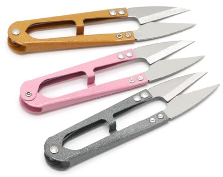 Tijeras de Costura Profesional, Cortadoras de Hilo de Doble Punta, Tijeras Pequeñas Manualidades, Cortahilos de Hilo de Bordado Multipropósito Portátiles (3 piezas)