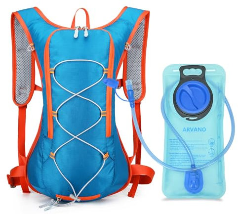 Arvano Trinkrucksack, Fahrradrucksack, Laufrucksack mit Trinkblase 2L, Leichter Rucksack für Laufen Skifahren Wandern Radfahren für Damen Herren