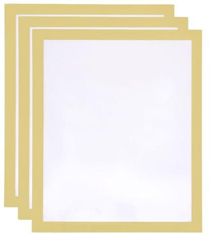 QUARKZMAN 3 Stück A4 Magnetrahmen, Info-Rahmen Selbstklebend Aufklappbarer Magnetrahmen mit Magnetverschluss, Bilderrahmen für Dokumente, Poster, Hinweise,Gold (31.5 x 25cm)