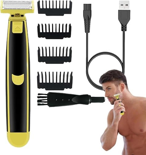 Rasoir électrique Pour Hommes, Double Rasoir Humide Et Sec, Lavage Complet Du Corps, Rasoir Rotatif Étanche Pour Le Visage Cadeau Pratique Pour Hommes (1 Ensemble)