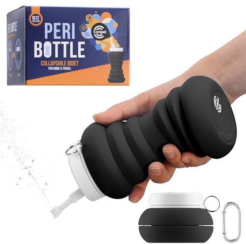 Cynpel Bidet Portatil para Postparto - Bidé Portátil Plegable de 600 ml para Mujeres - Bide portatil para maternidad postparto - Botella de lavado perineal posparto - Negro