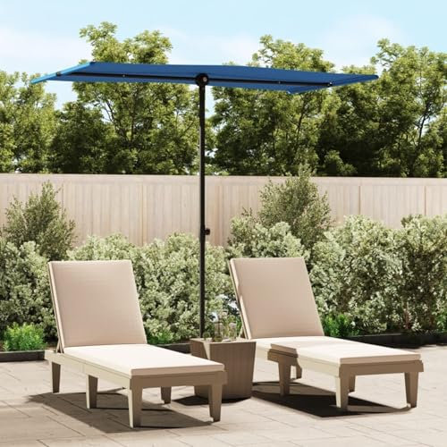 Xichuzi Sonnenschirm mit Aluminium-Mast, Sonnenschirm Balkon, Balkon Zubehör, Balkonschirm, Balkon Gadgets, Außen-Sonnenschirm, Parasol De Jardin, 180 x 130 cm Azurblau