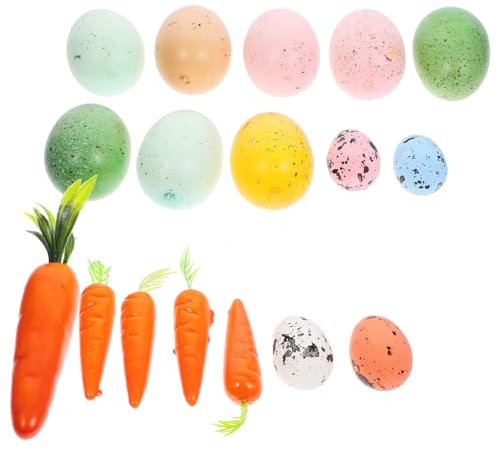 CHILDWEET 1satz Dekorativen Schaum-Eier Und Karottenornamenten Für Ostern Teiliges Für -projekte Und Festtagsdekoration Für Osterfeiern