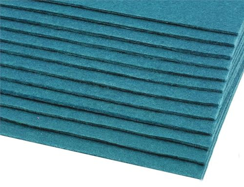 cyclingcolors 2x Farbige Filz Filzstoff Hobby-Basteln Nähen Scrapbooking Kunsthandwerk Dekoration Decoupage A4 20x30cm Dicke 2-3mm Polyester 416 g/m² - türkis blau
