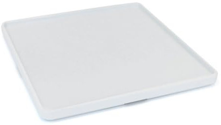 Set de 24 Assiettes Plates DIN carrées, plat à services à pâtes desserts en Porcelaine blanche - Longueur 10,5 x largeur 10,5 x Hauteur 1,5 cm