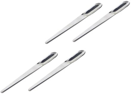 UKCOCO Lot de 4 Cuillères à Expresso Plates en Acier Inoxydable, Mini Cuillères à Remuer Antiadhésives, Légères et Solide, pour Mélanger Café, et Cocktails