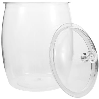 Healifty Tarro De Galletas Transparente 3,8l De Plástico Sellado Con Tapa Hermética Para Almacenamiento De Alimentos, Azucarero Multiusos Para Cocina y Decoración, Recipiente Para Dulces y Café