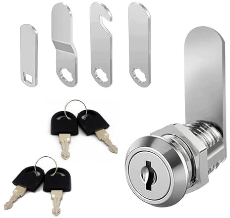 Yesmin 16mm Universal Cam Lock - Replacement Cabinet Drawer Lock for Key Box, Tool Case, Mailbox & Storage Cupboard