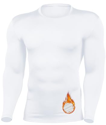 HYCOPROT Maglia Termiche da Uomo Traspiranti Pile Elastiche Intimo Termico Sportivo Asciugatura Maglietta Intima Invernale Camicia a Compressione per Corsa Ciclismo Sci Motociclismo Intimo Funzionale