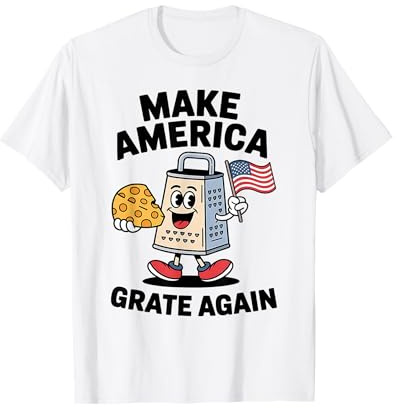 Funny Patriotic Cheese Grater Joke Humor Sarcastic Foodie T-Shirt