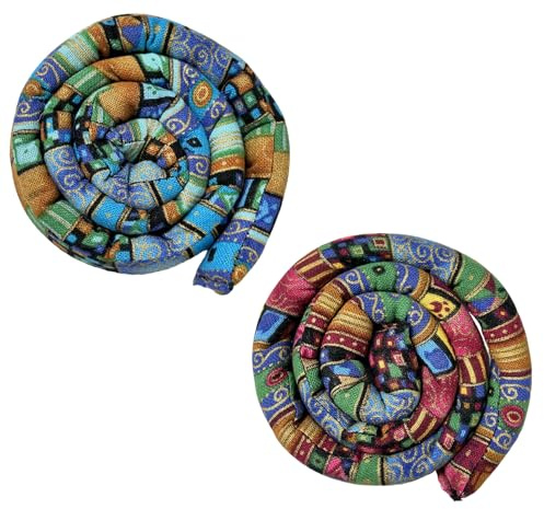 RIVIEVAL Élastique Spiral Lock pour dreadlocks, Attache cheveux pliable pour cheveux épais et bouclés, Accessoires de dreadlocks 25 pouces pour femmes et hommes (Lot de 2 - Combinaison 2)