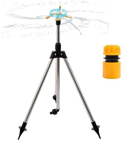 Arroseur à trépied – Arroseur d'eau de pelouse, arroseur de jardin rotatif à 360 degrés | Système d'arrosage de jardin réglable, dispositif d'arrosage durable pour l'entretien de la pelouse en