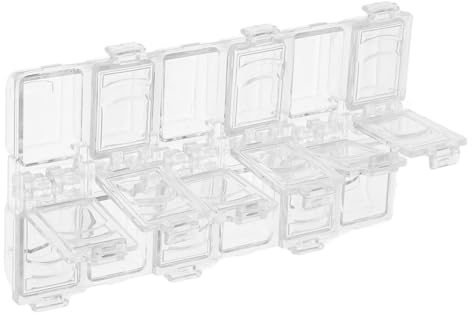Gogogmee Scatola Portaoggetti Perline in Acrilico Trasparente con Scomparti Organizer Portatile per Nail Art e Piccoli Accessori Contenitore Compatto e Leggero per Viaggi e Smistamento