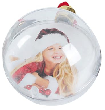 Palla ornamentale con foto - Ornamento a trasparente con cornice - Decorazione con fotografica da appendere all'albero di Natale per la decorazione domestica