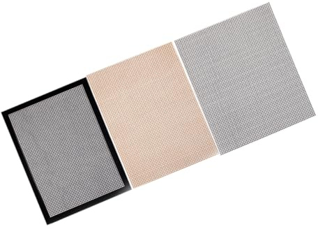 SHINEOFI 3 pièces Tapis de Barbecue Maille de Fibre de Verre Antiadhésif Tapis de Cuisson Réutilisable et Découpable Protection pour Barbecue Extérieur et Intérieur Nettoyage Facile
