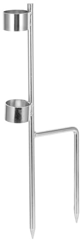 IWOWHERO Supporto in Acciaio Inossidabile per Pali e Portaombrelli da Esterno 40 Cm, Trivella per Sabbia Impugnatura Ergonomica per Fissaggio Stabile di Ombrelloni da Giardino