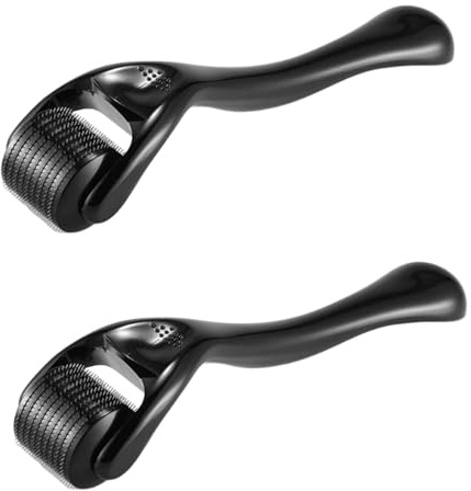 2 Stück Für Bartwuchs Und Hautverjüngung, Professionelle Bartroller Derma Roller Mit Titan-Nadeln Für Tägliche Bartpflege Und Anti-Aging Hautpflege, Ideal Als Geschenk