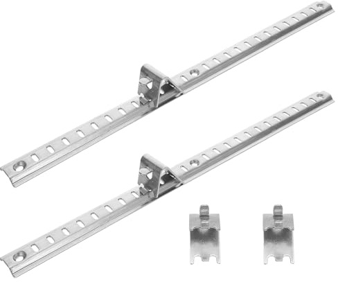 LOLIPPYY Refrigerator Shelf Support Bar with Clips Stainless Steel Freezer Ladder Bar Adjustable Heavy Duty and 165mm Screw Hole Spacing for Versatile Compatibility for Fridge
