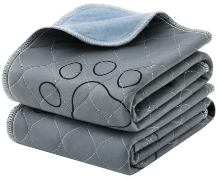 Feandrea Tapis Éducateur pour Chien, Lot de 2, Lavable, 100 x 70 cm | Tapis Propreté Absorbants, Réutilisable, Antidérapant, Convient aux Chats, Lapins, Collection Basco PTD017GD01