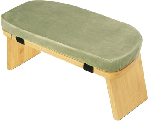 Meditationshocker Holz Meditationsbank Mit Kissen Meditationsbank Klappbar Ergonomischer Gebetshocker Yoga Hocker Zum Knien & Sitzen,Tiefere & Längere Meditation,Inklusive Aufbewahrungstasche A