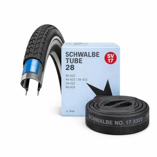 Schwalbe Marathon Plus Fahrradreifen 40-622 & Schlauch SV17, 1 Stück | SET mit Reifen und Schlauch