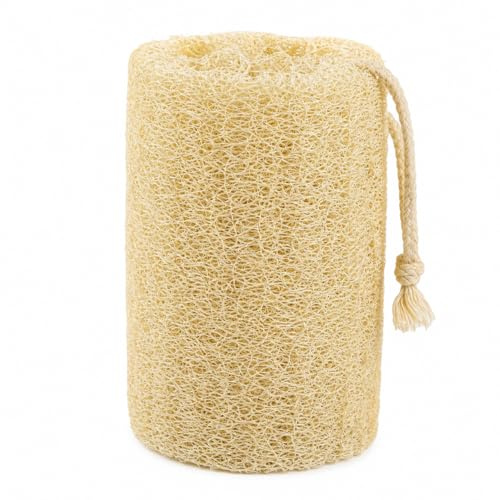 predolo Estropajo Luffa, Esponja Fibra Vegetal Biodegradable, para Lavar Platos y Cocina, con Cuerda para Colgar, Sin Cuerda para Colgar - Luffa Dura de 10cm