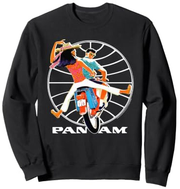 Pan Am Bermuda Scooter with Logo Illustration Retro Travel Sweatshirt