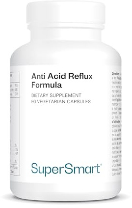 Anti-Acid Reflux - Relieve Heartburn & Acid Reflux Naturally - SuperSmart | 100% Natural Non-GMO & Gluten Free - 90 Vegetarian Capsules