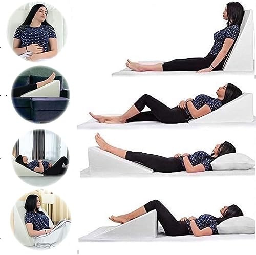 Orthopedic bed wedge adjustable pillow back support Foam cushion for reading, watching and sleeping Removable Washable Cover