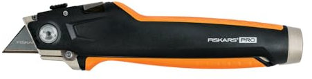 Fiskars Universal paring Knife, Length 18.5 cm, Stainless Steel/Plastic, Black/Orange, CarbonMax, 1027226
