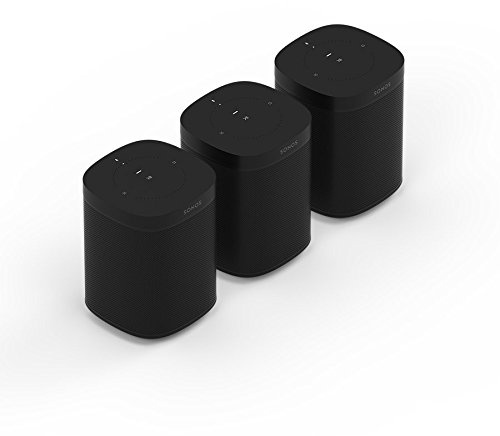 Sonos One Smart Speaker Kit 3 pièces Noir - Enceintes Wi-FI intelligentes avec Commande vocale Alexa et AirPlay - Trois Haut-parleurs multiroom pour Un Streaming de Musique illimité