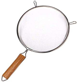 Aeromdale Tamis passoire à Tamis en Acier Inoxydable avec Manche en Bois (20cm) Tamis, Tamis et Tamis Quinoa, Riz, Farine, pâtes et Plus
