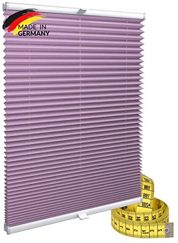 Gardinen21 Klemmfix Plissee nach Maß ohne Bohren | Jalousien Rollo mit Klemmträger | Sonnenschutz und Sichtschutz | Maßgefertige Fenster & Türen Rollos inLila