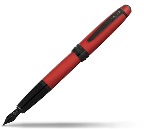Cross Bailey Füllfederhalter (M-Feder, PVD Beschläge) Rotlack matt, 1 Stück (1er Pack)