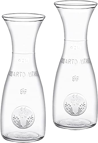 Wasserkaraffe Saftkaraffe Weinkaraffe Misura in verschiedenen Größen zur Auswahl Glaskaraffe (2 x 0,25L) Transparent