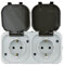 REV 0510227777 AquaTop Prise pour pièces humides IP44 unipolaire pré-câblée pour Montage en saillie Gris
