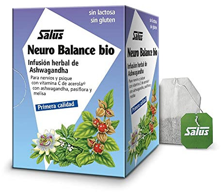 Salus - Neuro Balance Infusión Herbal - 15 Sobres - Contribuye al Buen Funcionamiento del Sistema Nervioso - Elaborado a Base de Ashwagandha, Pasiflora y Melisa - Contiene Vitamina C
