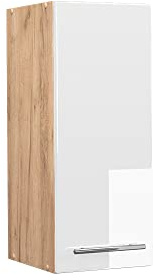 Vicco Hängeschrank Fame-Line, Weiß Hochglanz, 30 cm | MDF-Front · Soft-Close · 2 Einlegeböden · Metallgriffe · ✓ Praktischer Stauraum