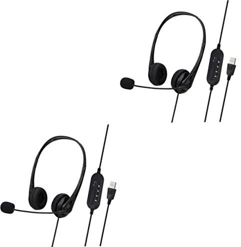 SOLUSTRE 2st Geschäftsverkehr-Headset USB-kopfhörer Mit Mikrofon Gaming-kopfhörer Mit Mikrofon Büro-Computer-kopfhörer Kabelgesteuertes Headset USB-mikrofon Lärm Rechner Schwamm Student