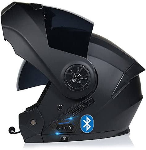 Casco Modular Cascos De Motocicleta Bluetooth, Casco Integral De Motocicleta Abatible hacia Arriba con Viseras Duales, Aprobado por ECE, Transpirable Y Cómodo, para Adultos