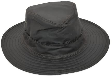 Romneys Wachshut Landlord | Regenhut mit breiter Krempe | Wasserdicht Dank gewachster Baumwolle (as3, Numeric, Numeric_56, Oliv)