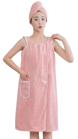 JIAHG Saunakilt Damen, verstellbar Saunahandtuch Duschtuch mit Druckknöpfe, Große Schnelltrockend Saunatuch Saunarock Saunasarong, Frauen Badetuch Bademantel Duschtuch,135 cm * 85 cm