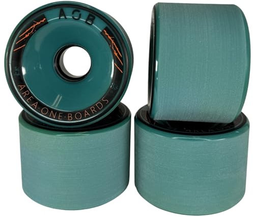 AOB Premium Longboard/Cruiser 2K Rollen Wheels (4 Stck.) Set Rundlauf kalibriert aufgeraut geschliffen (Blau 74x52mm 83A)